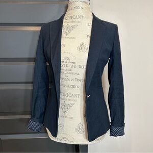 Ted Baker London Dark Blue Women's Blazer with Polka Dot Cuffs